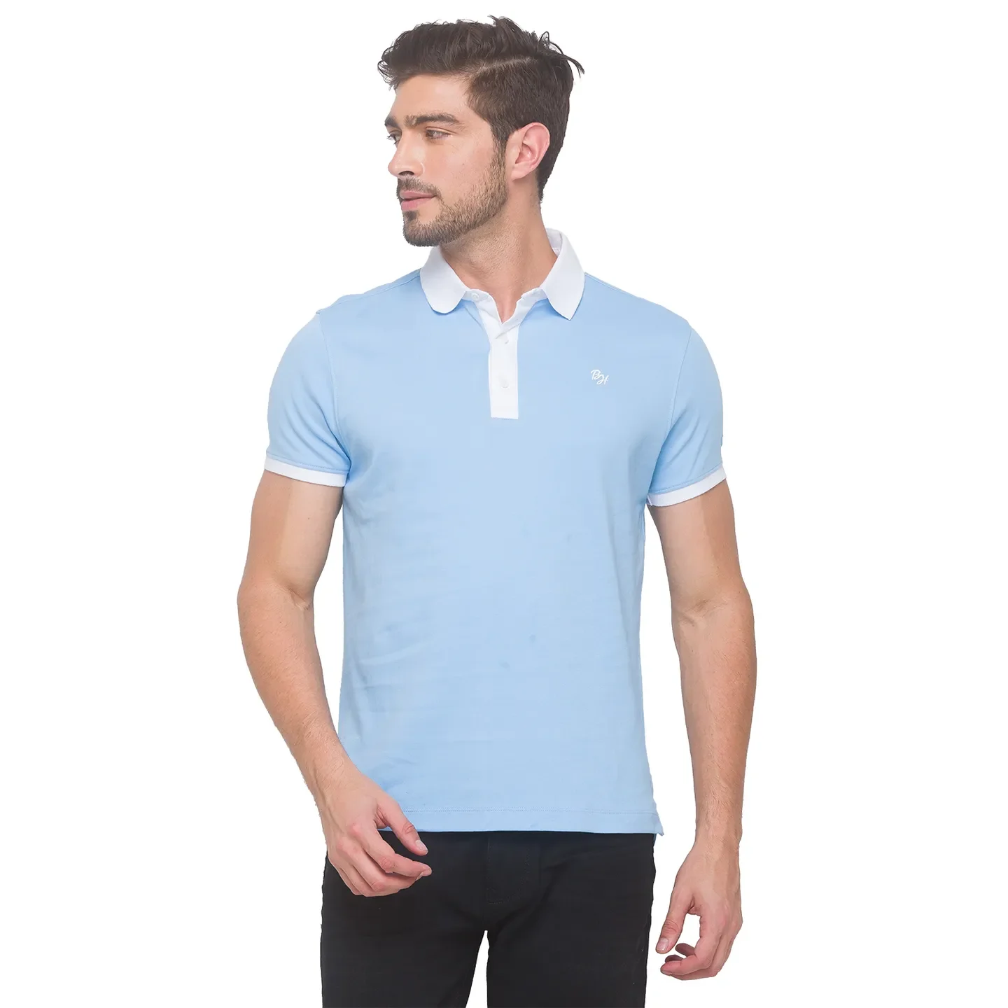 Blue Regular Fit Men's Polo T-Shirt by Being Human Clothing