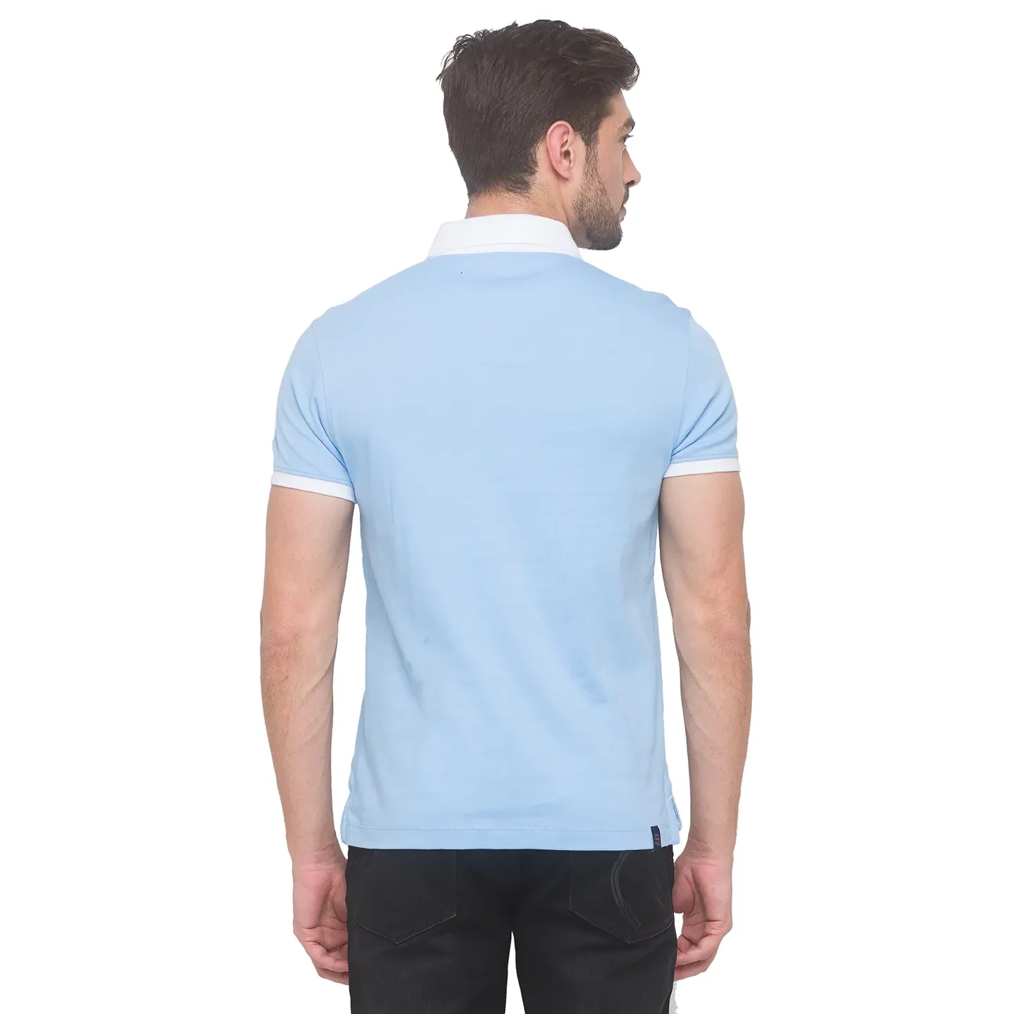 Blue Regular Fit Men's Polo T-Shirt by Being Human Clothing - Image 3