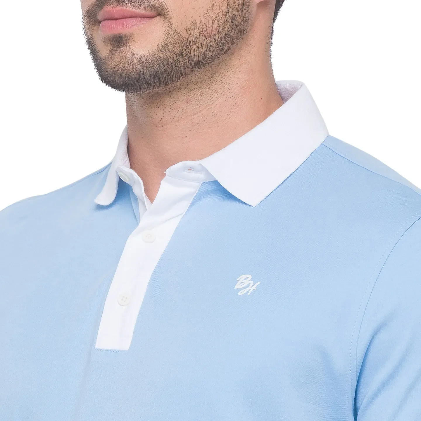 Blue Regular Fit Men's Polo T-Shirt by Being Human Clothing - Image 4