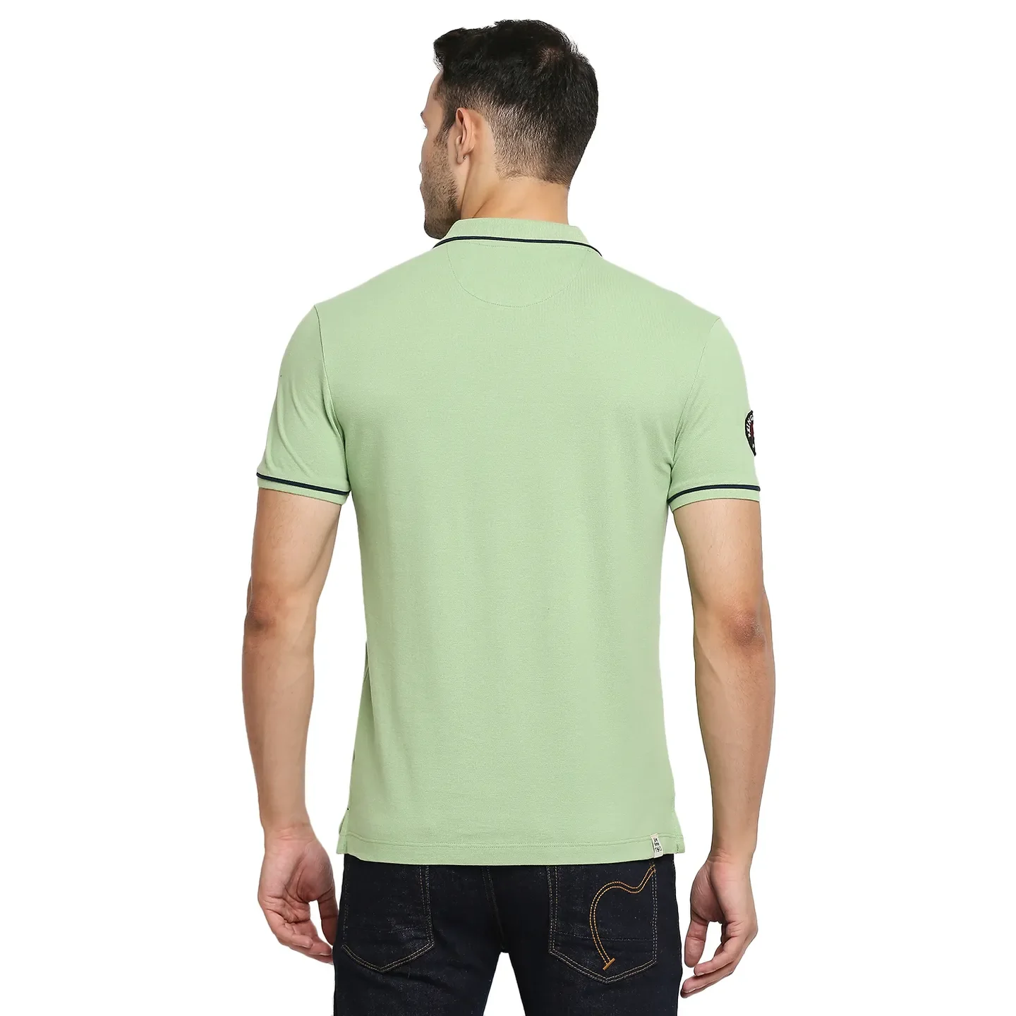 Green Regular Fit Men's Polo T-Shirt by Being Human Clothing - Image 4