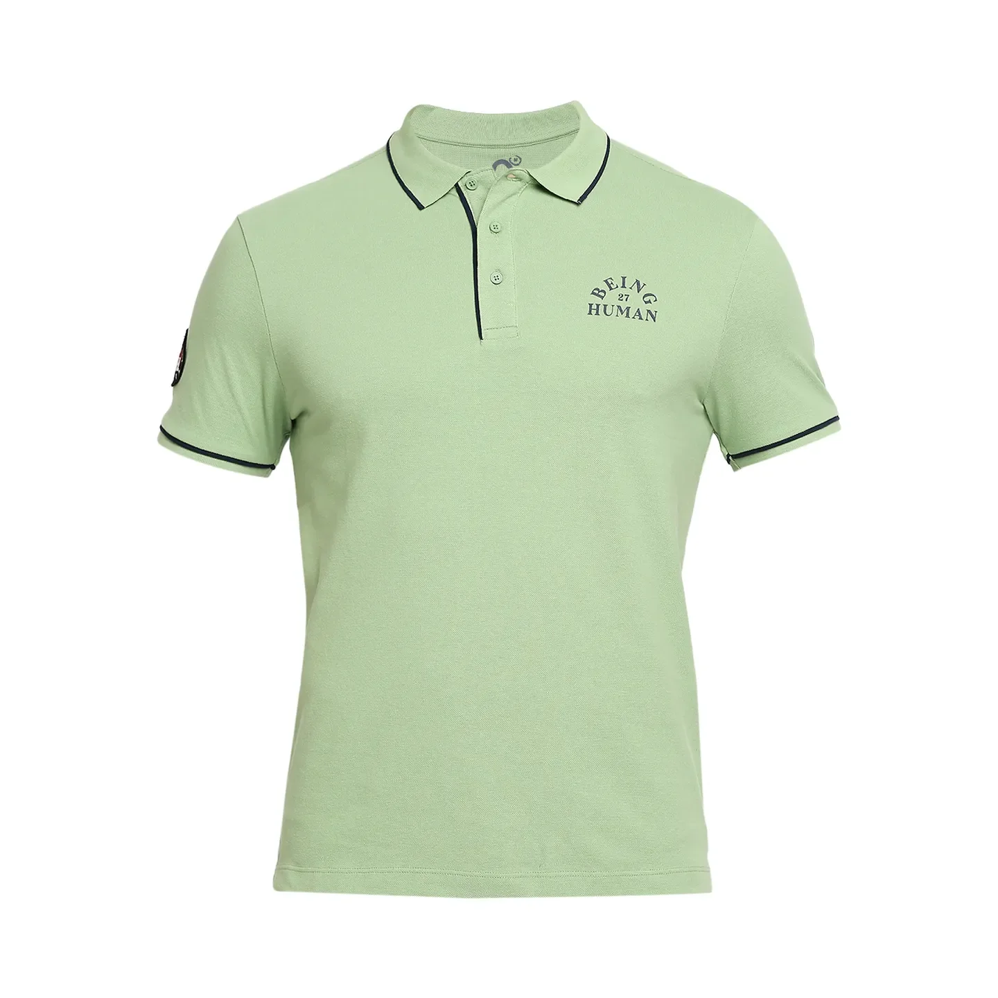 Green Regular Fit Men's Polo T-Shirt by Being Human Clothing - Image 7