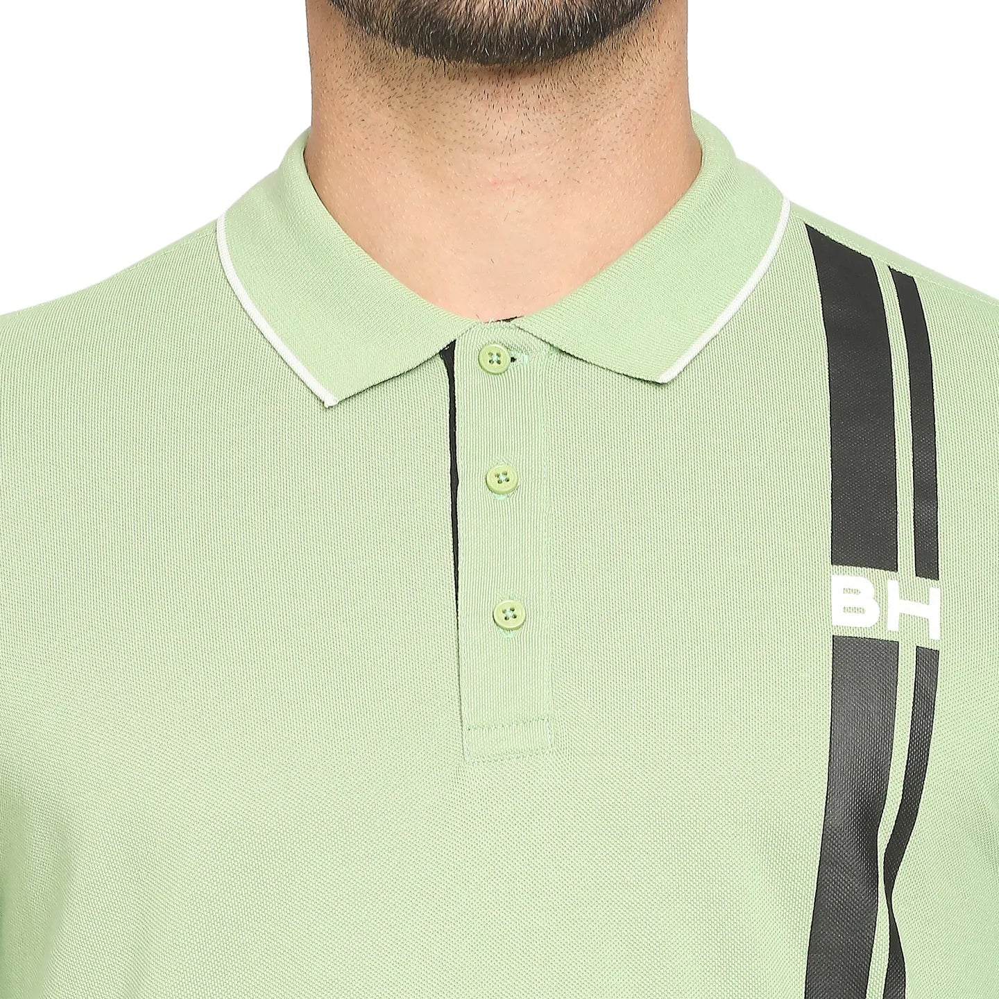Green Regular Fit Men's Polo T-Shirt by Being Human Clothing - Image 3