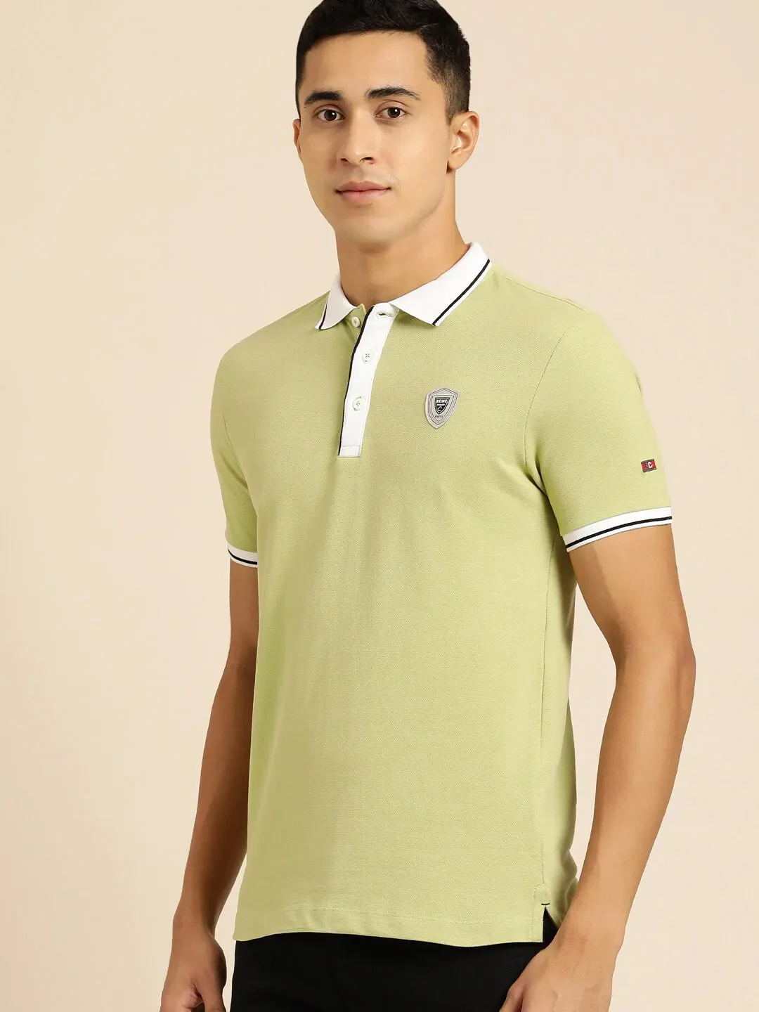 Green Regular Fit Men's Polo T-Shirt by Being Human Clothing - Image 2