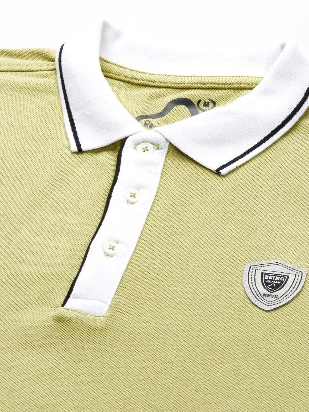 Green Regular Fit Men's Polo T-Shirt by Being Human Clothing - Image 4
