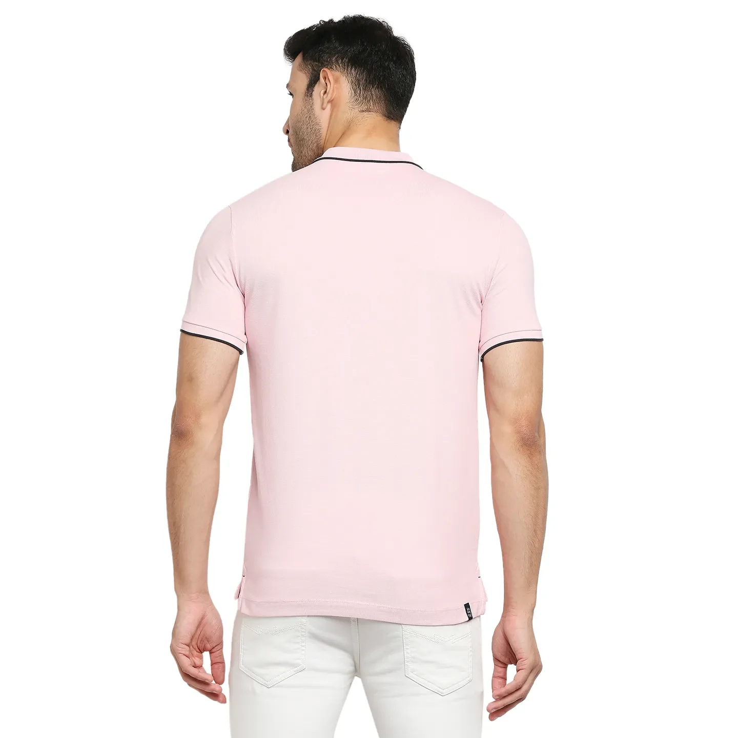 Pink Regular Fit Men's Polo T-Shirt by Being Human Clothing - Image 4