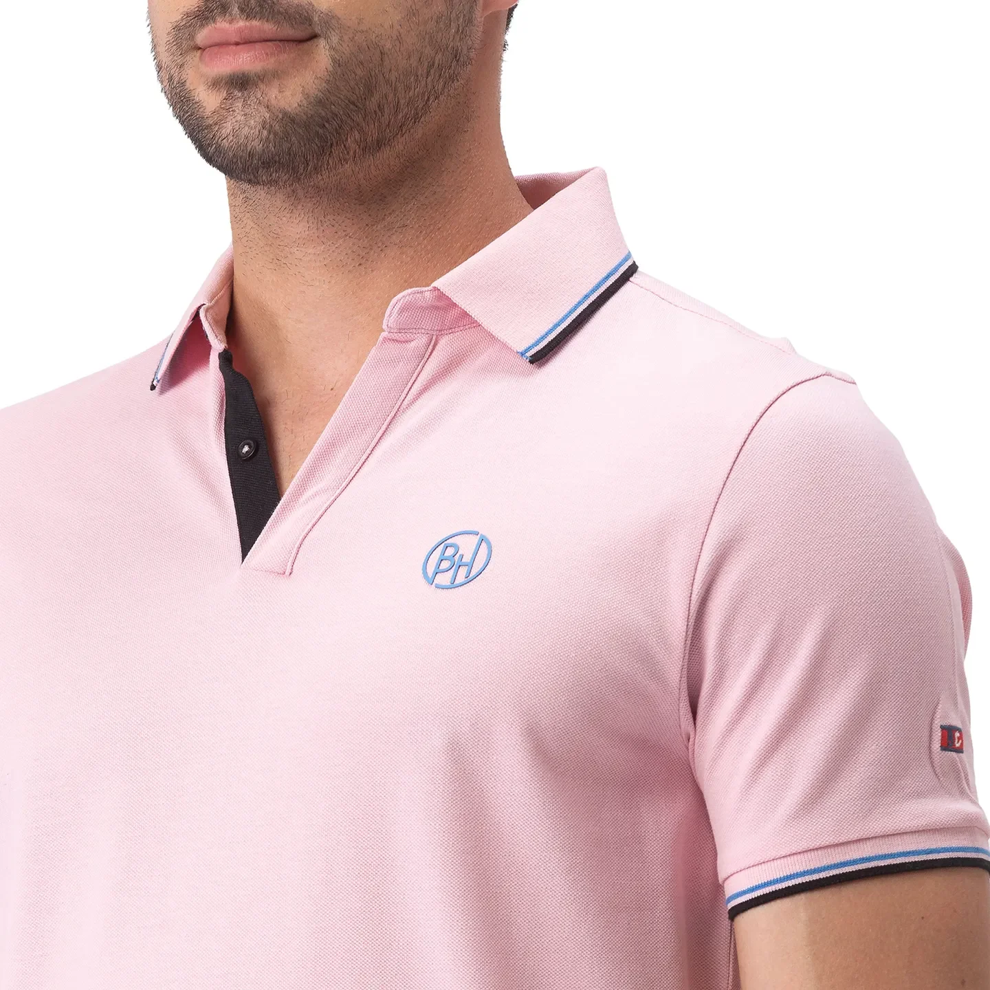 Pink Regular Fit Men's Polo T-Shirt by Being Human Clothing - Image 5