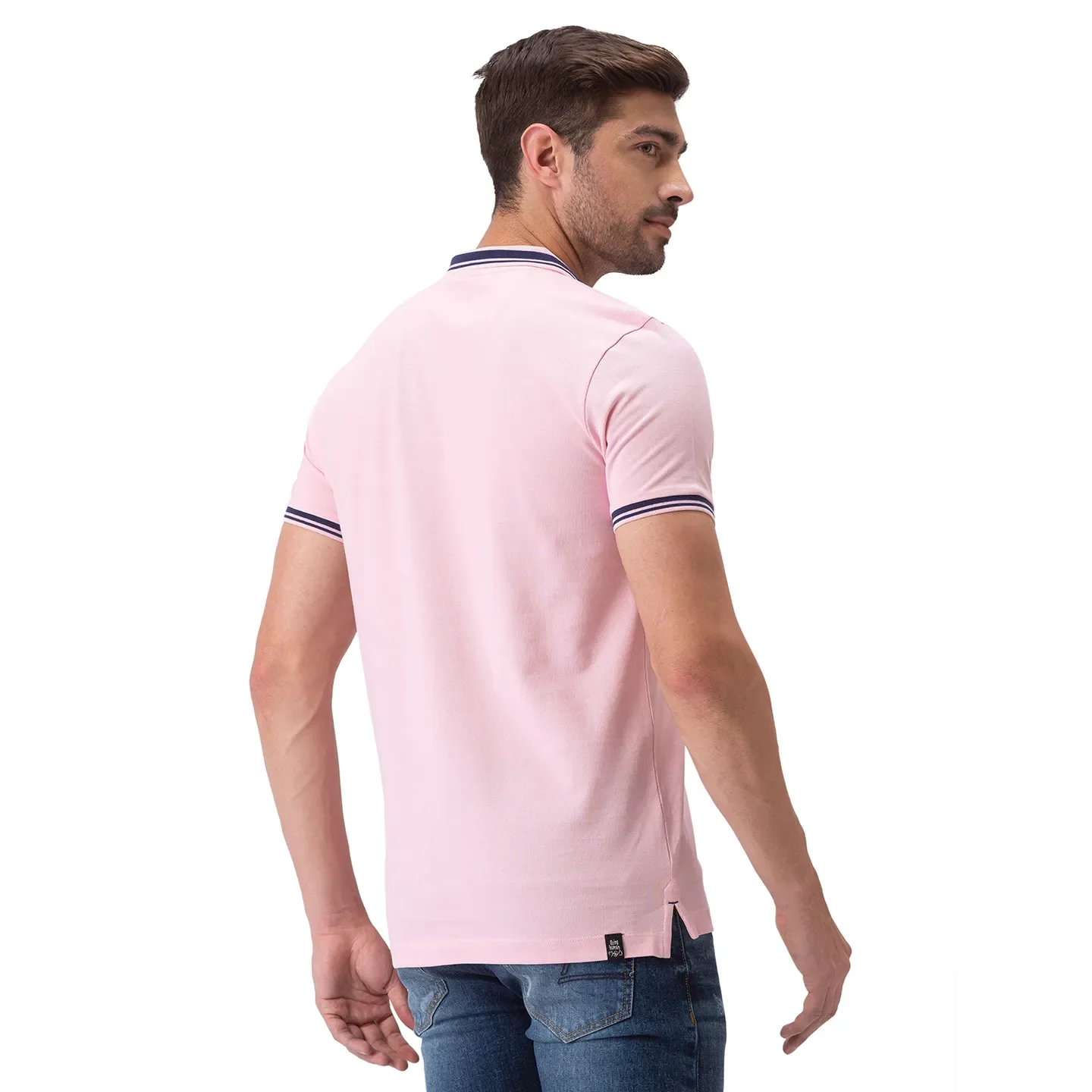 Pink Regular Fit Men's Polo T-Shirt by Being Human Clothing - Image 3