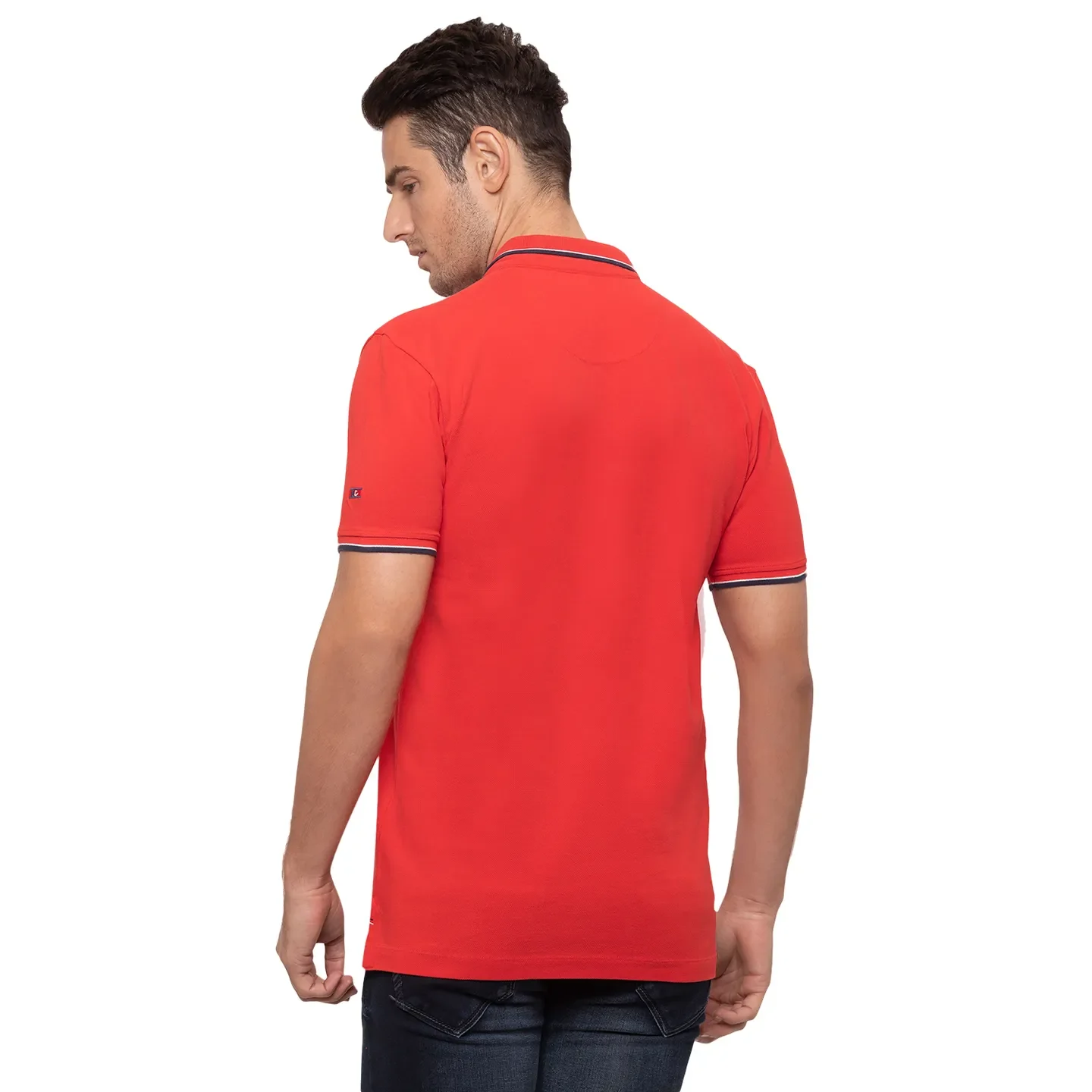 Red Regular Fit Men's Polo T-shirt by Being Human Clothing - Image 3