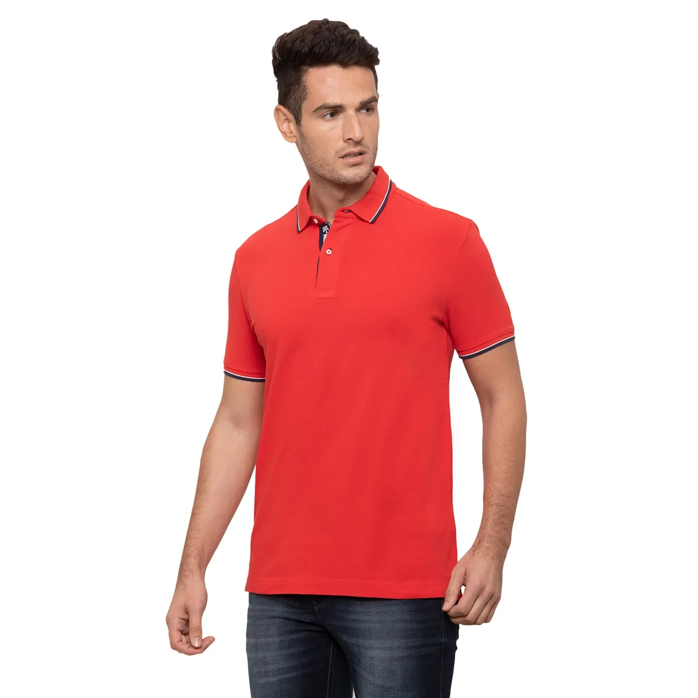 Red Regular Fit Men's Polo T-shirt by Being Human Clothing - Image 4