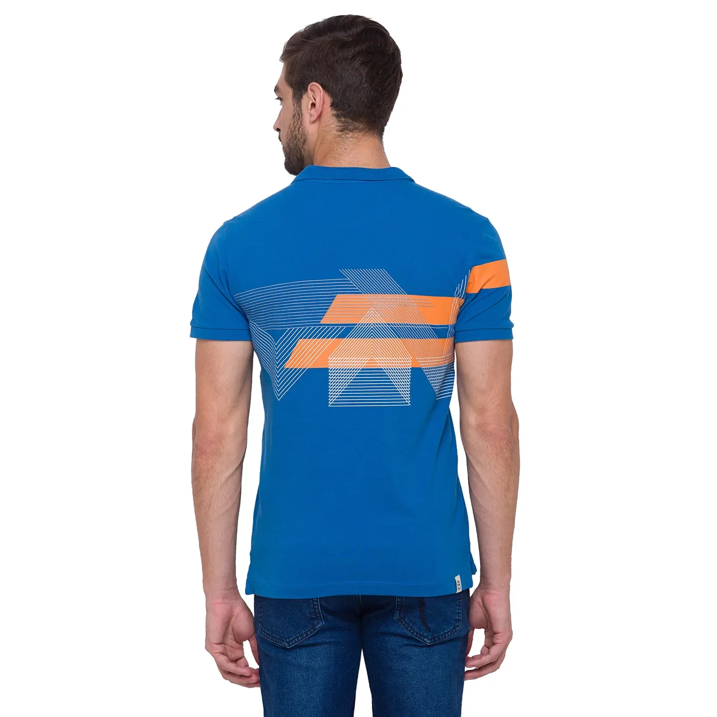 Blue Regular Fit Men's Polo T-shirt by Being Human Clothing