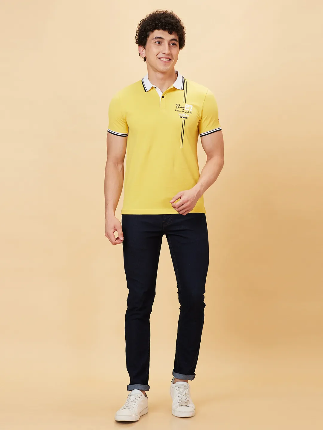 Purple Regular Fit Men's Polo T-Shirt by Being Human Clothing