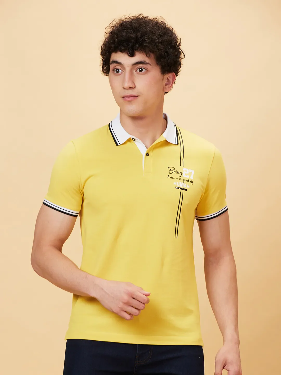 Purple Regular Fit Men's Polo T-Shirt by Being Human Clothing - Image 6