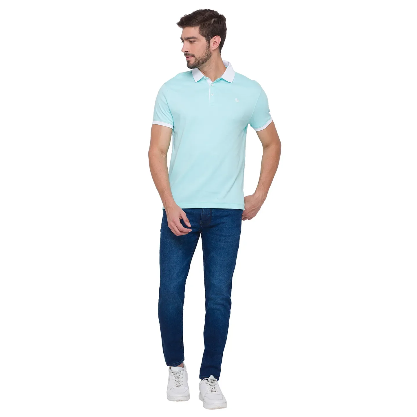 Green Regular Fit Men's Polo T-Shirt by Being Human Clothing - Image 5