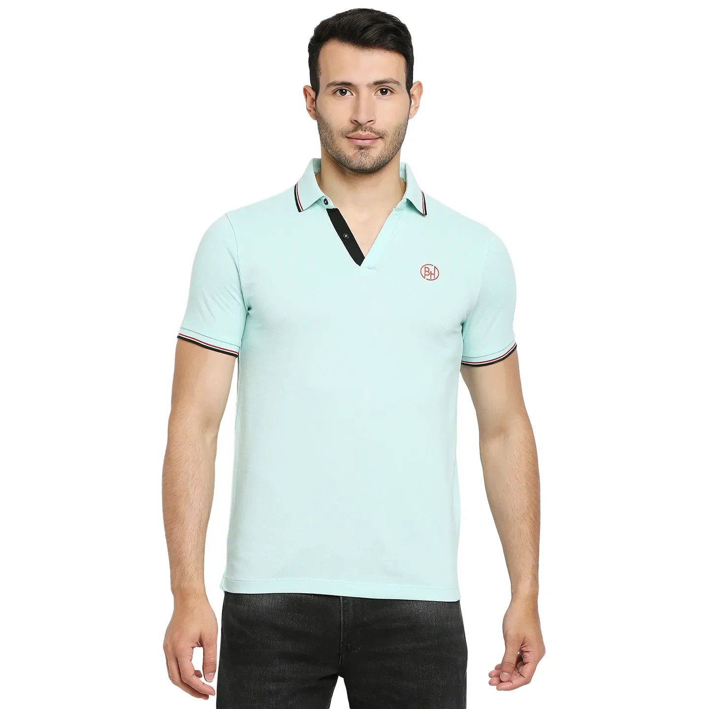 Green Regular Fit Men's Polo T-Shirt by Being Human Clothing