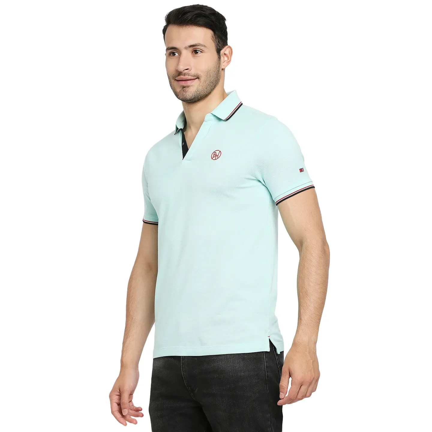 Green Regular Fit Men's Polo T-Shirt by Being Human Clothing - Image 2