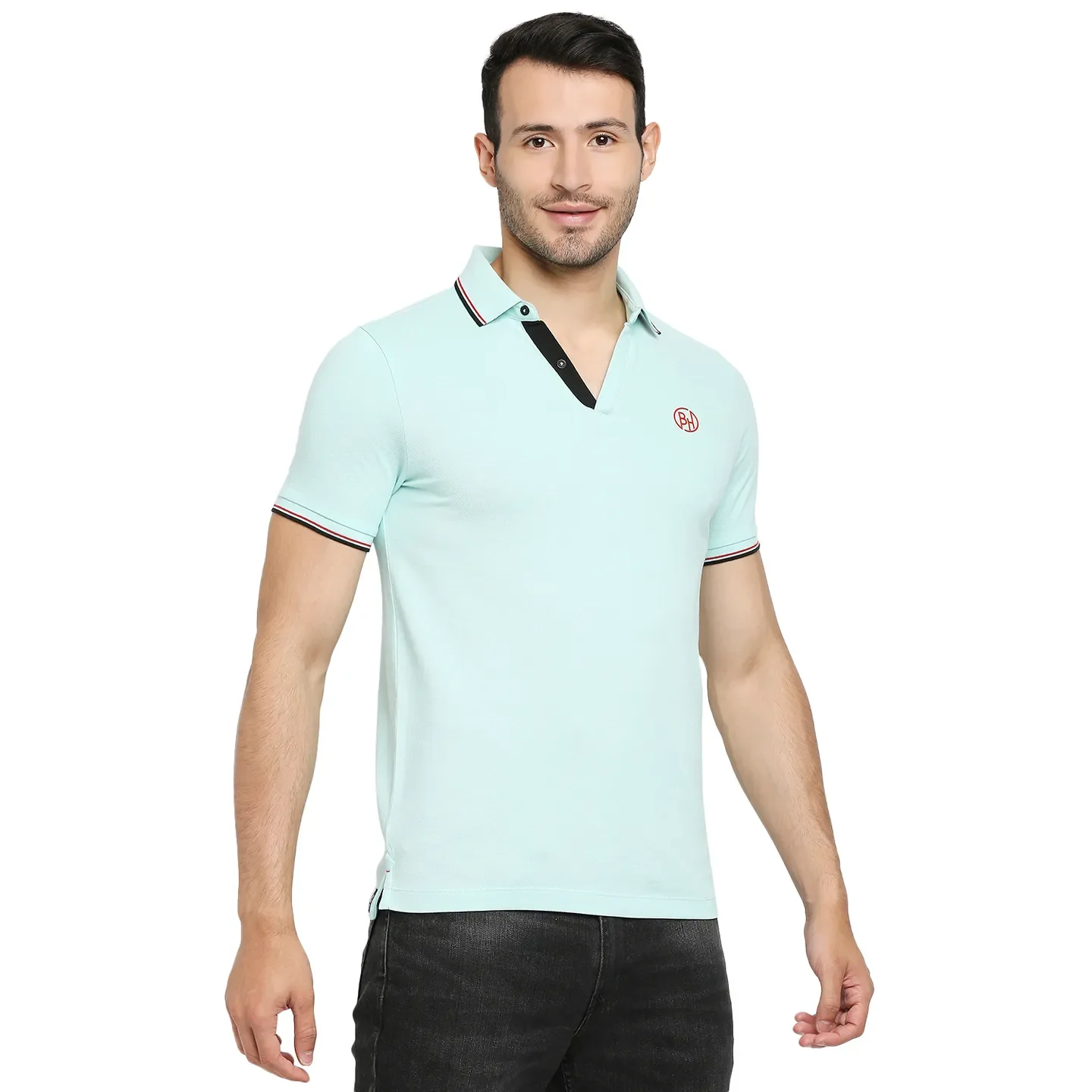 Green Regular Fit Men's Polo T-Shirt by Being Human Clothing - Image 3