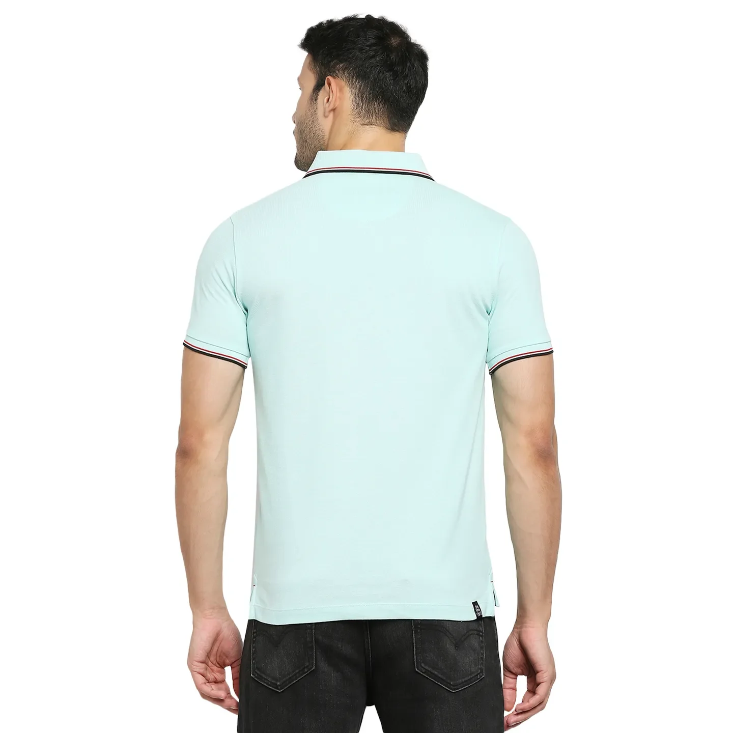 Green Regular Fit Men's Polo T-Shirt by Being Human Clothing - Image 4