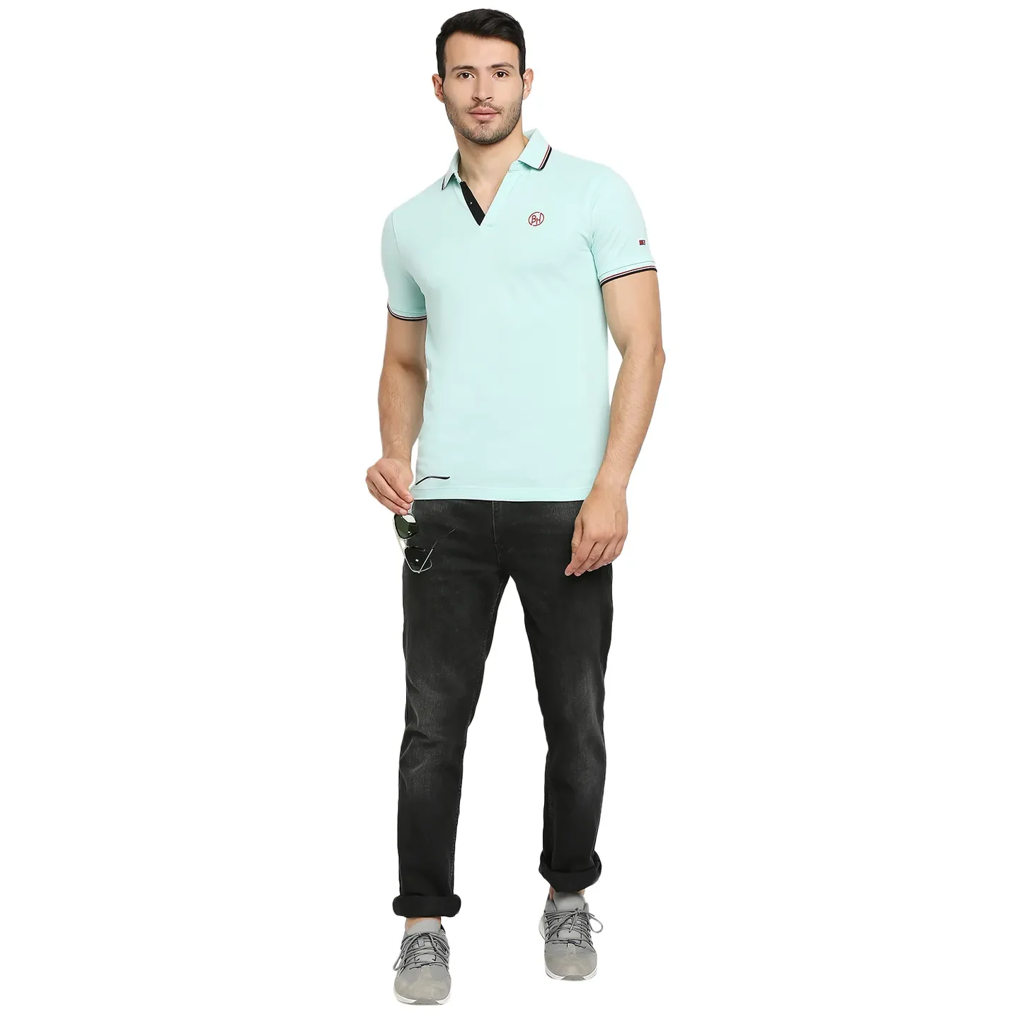 Green Regular Fit Men's Polo T-Shirt by Being Human Clothing - Image 6