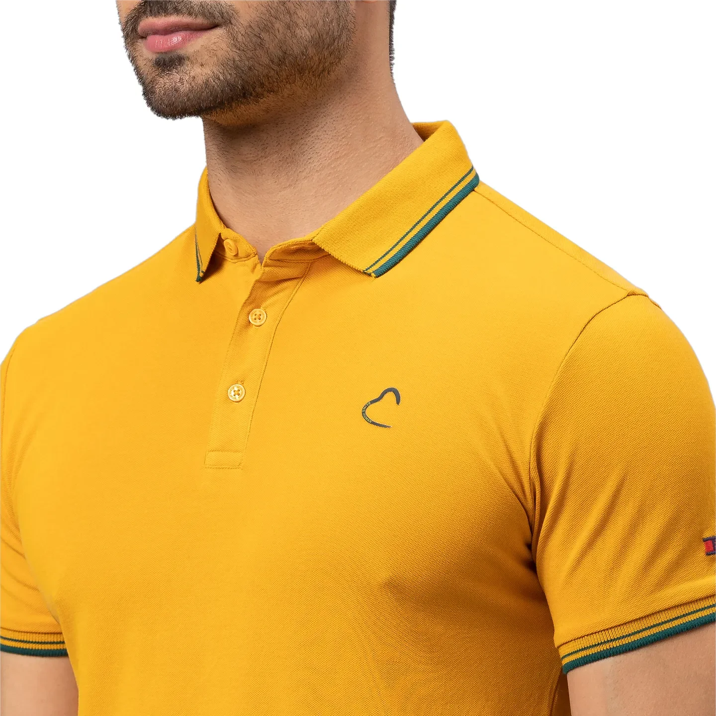 Yellow Regular Fit Men's Polo T-Shirt by Being Human Clothing - Image 5
