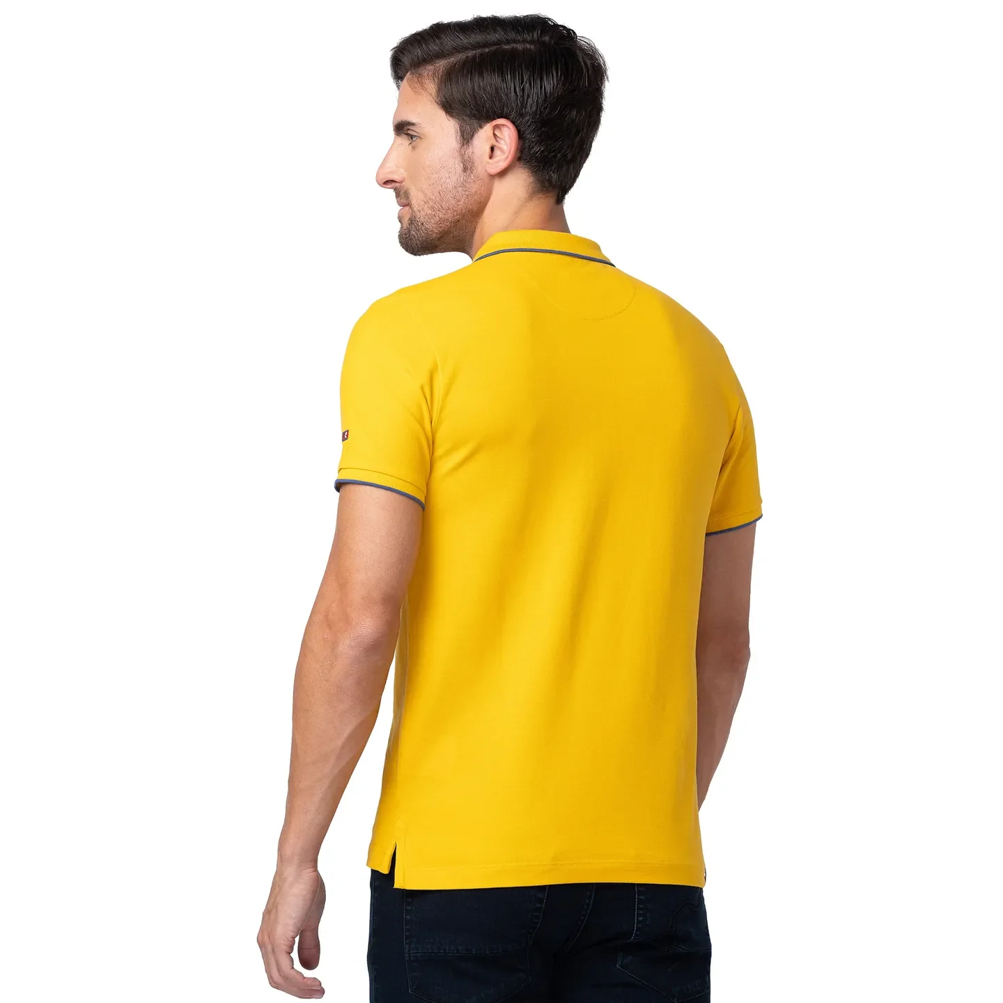 Yellow Regular Fit Men's Polo T-Shirt by Being Human Clothing - Image 3