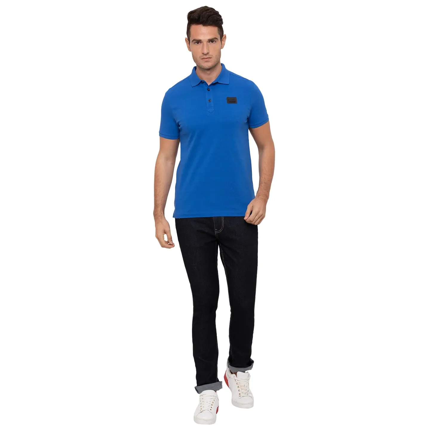 Blue Regular Fit Men's Polo T-Shirt by Being Human Clothing - Image 2