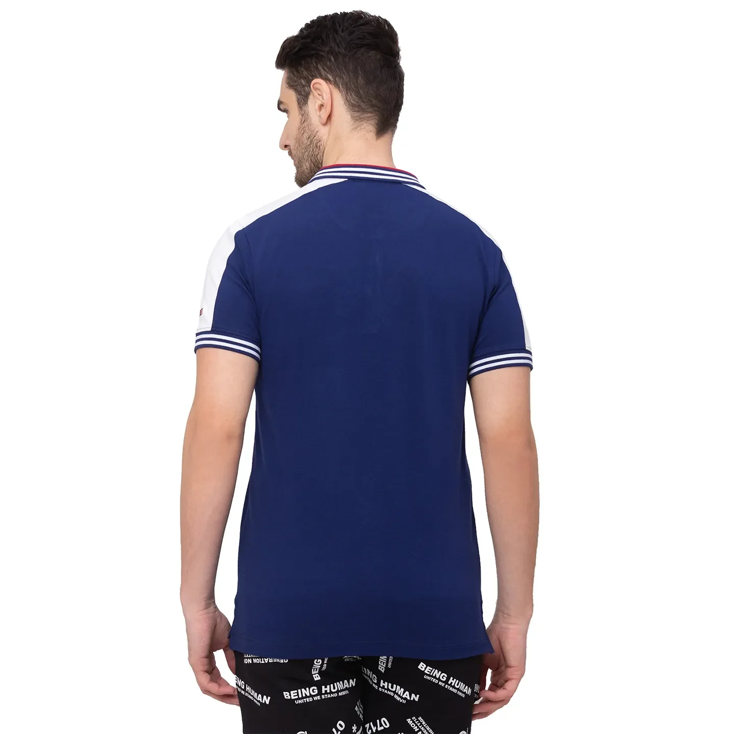 Blue Regular Fit Men's Polo T-Shirt by Being Human Clothing - Image 2