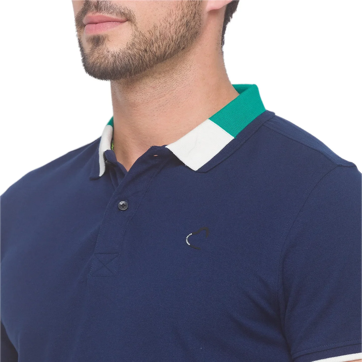 Navy Regular Fit Men's Polo T-shirt by Being Human Clothing - Image 4