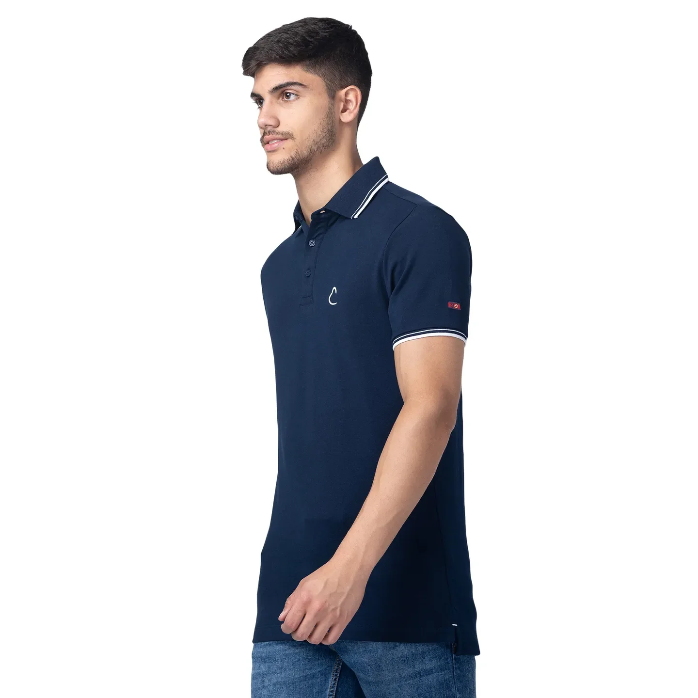 Blue Regular Fit Men's Polo T-Shirt by Being Human Clothing - Image 2