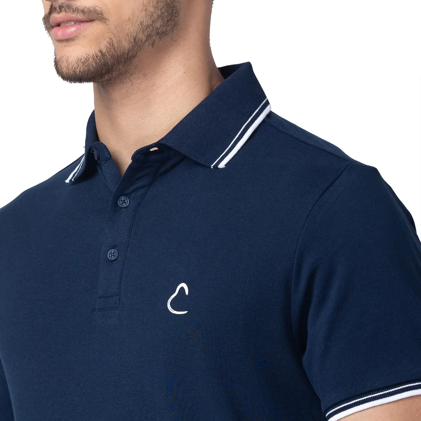 Blue Regular Fit Men's Polo T-Shirt by Being Human Clothing - Image 4