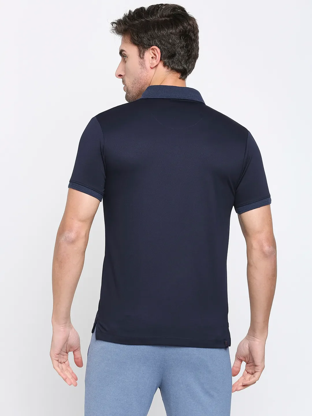 Blue Regular Fit Men's Polo T-Shirt by Being Human Clothing - Image 4