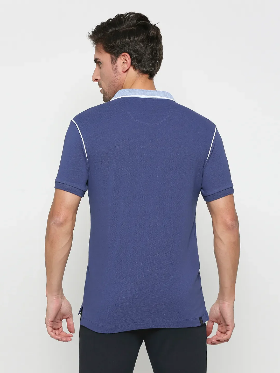 Navy Regular Fit Men's Polo T-shirt by Being Human Clothing - Image 4