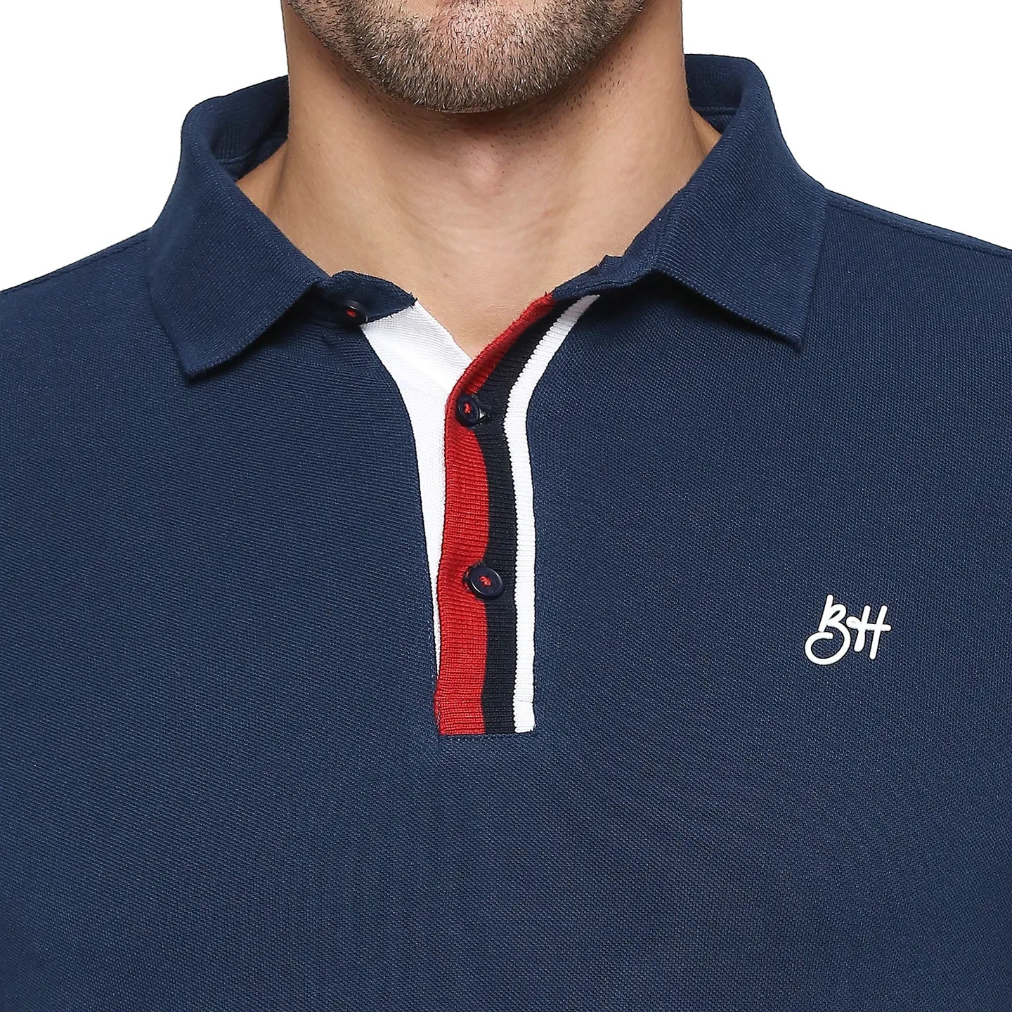 Blue Regular Fit Men's Polo T-Shirt by Being Human Clothing - Image 5