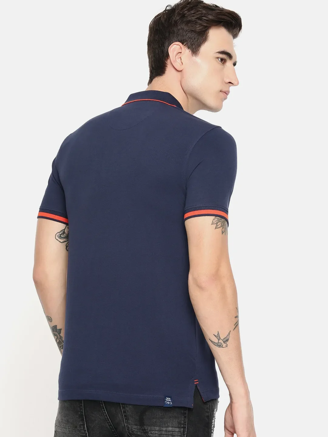 Blue Regular Fit Men's Polo T-Shirt by Being Human Clothing - Image 4