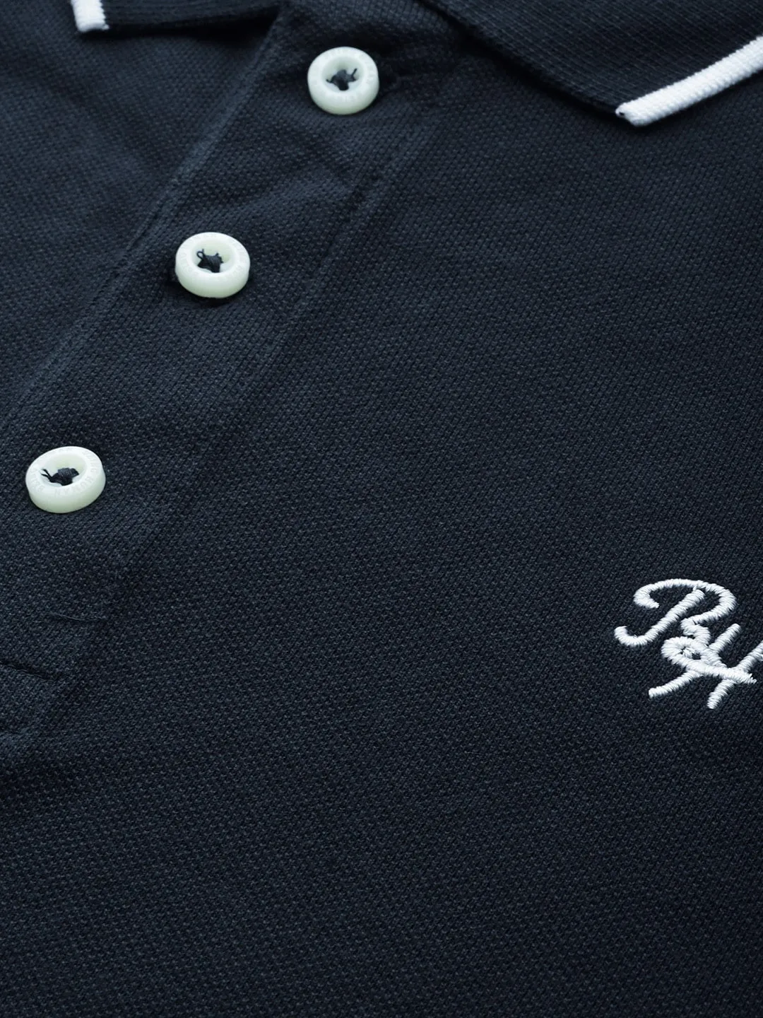 Blue Regular Fit Men's Polo T-Shirt by Being Human Clothing - Image 4