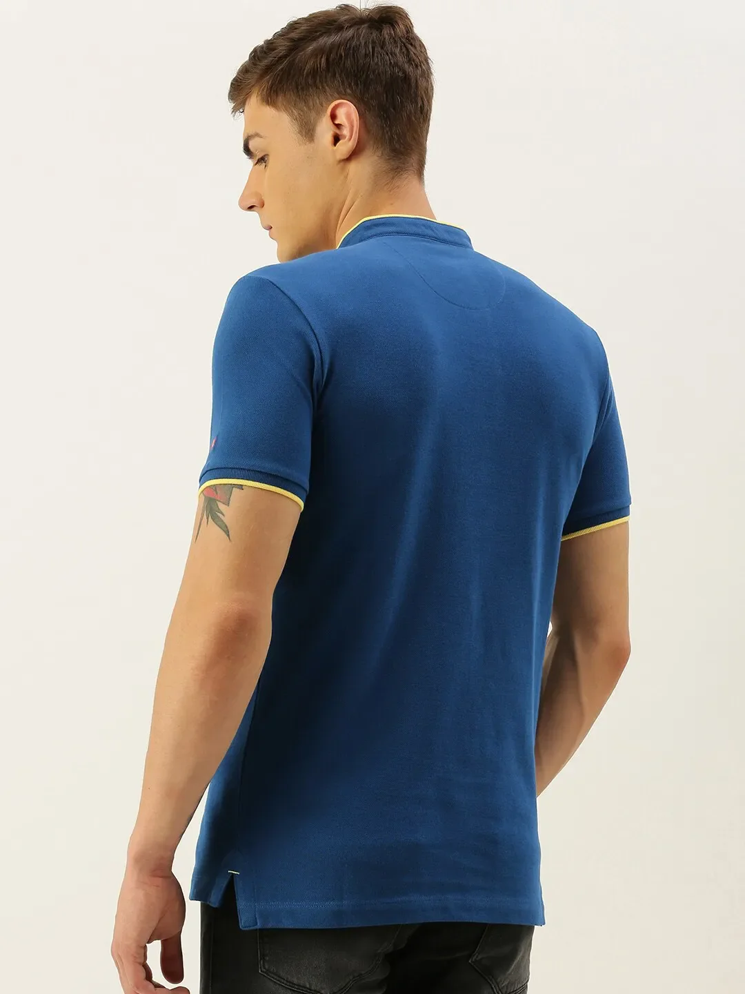 Blue Regular Fit Men's Polo T-Shirt by Being Human Clothing - Image 3