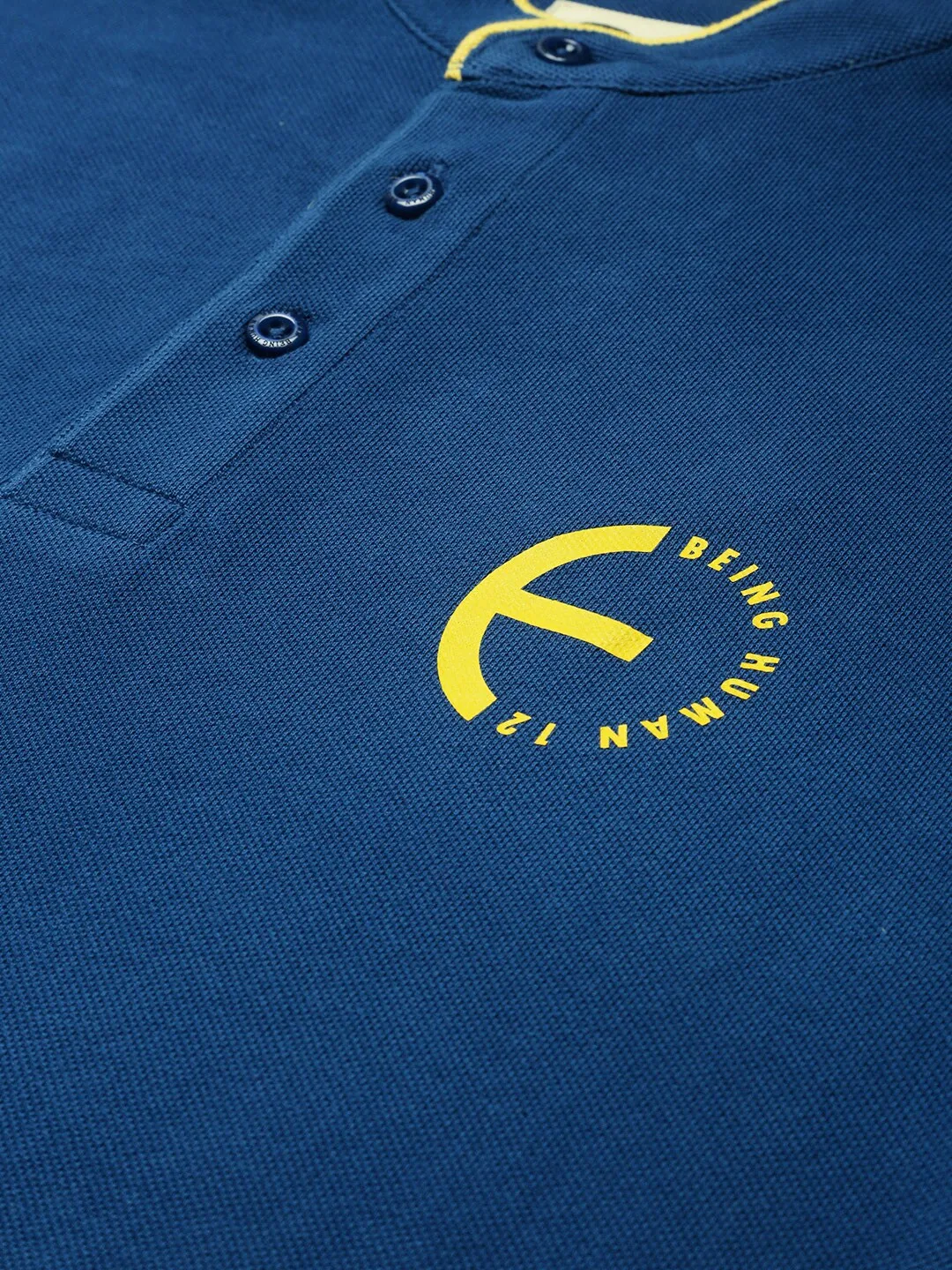 Blue Regular Fit Men's Polo T-Shirt by Being Human Clothing - Image 4