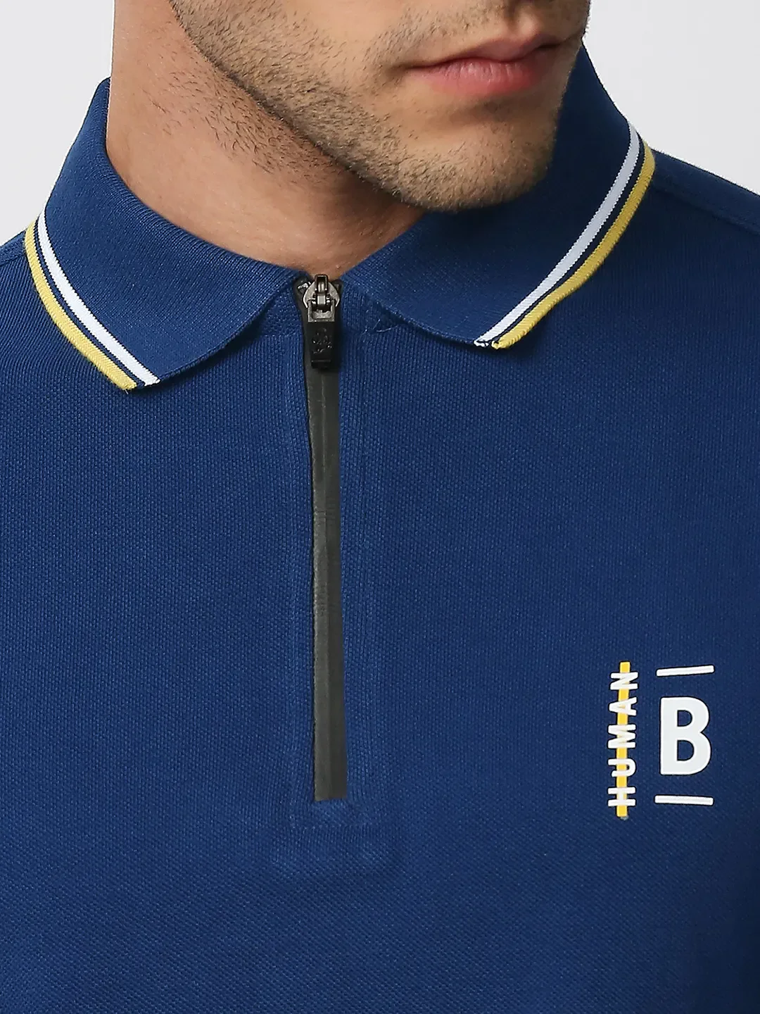 Blue Regular Fit Men's Polo T-Shirt by Being Human Clothing - Image 5