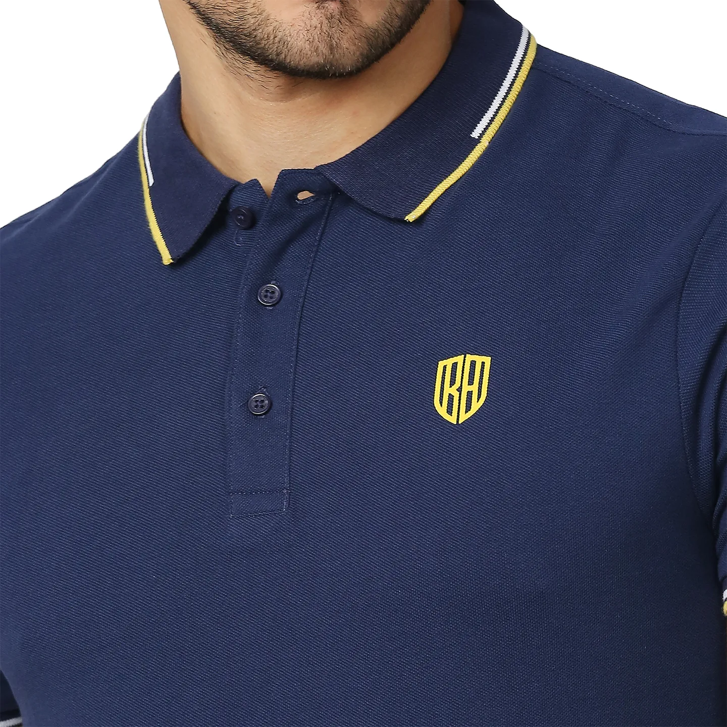 Blue Regular Fit Men's Polo T-Shirt by Being Human Clothing - Image 5