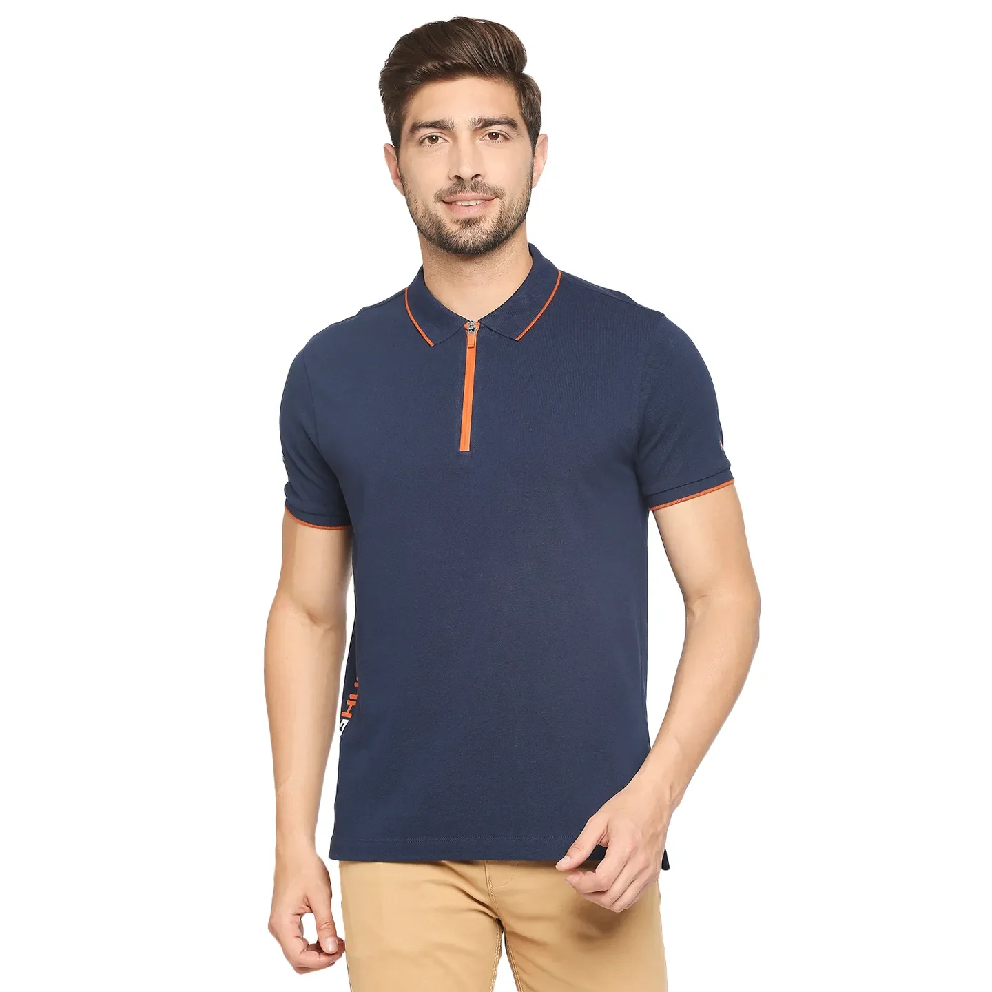 Blue Regular Fit Men's Polo T-Shirt by Being Human Clothing
