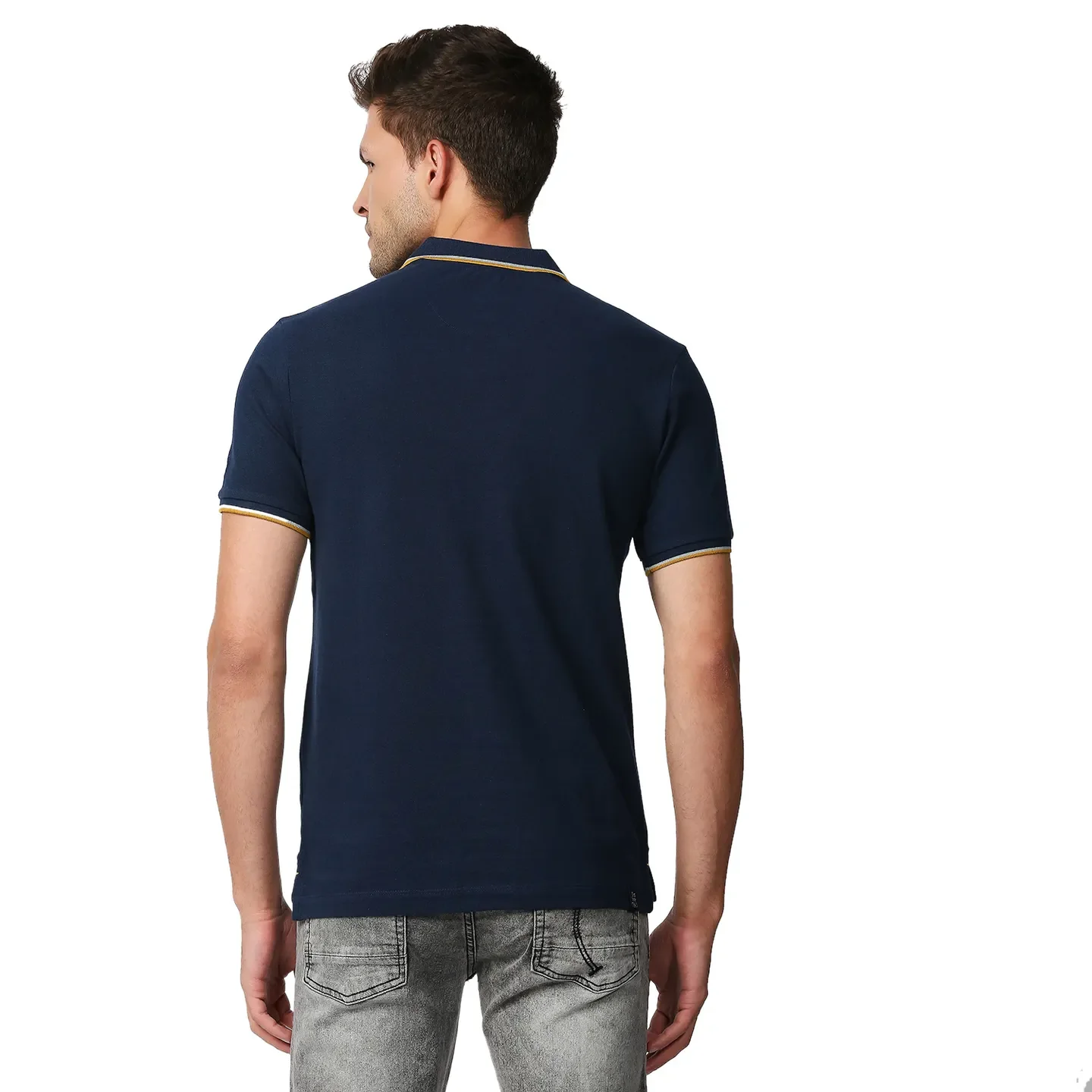 Blue Regular Fit Men's Polo T-Shirt by Being Human Clothing - Image 4