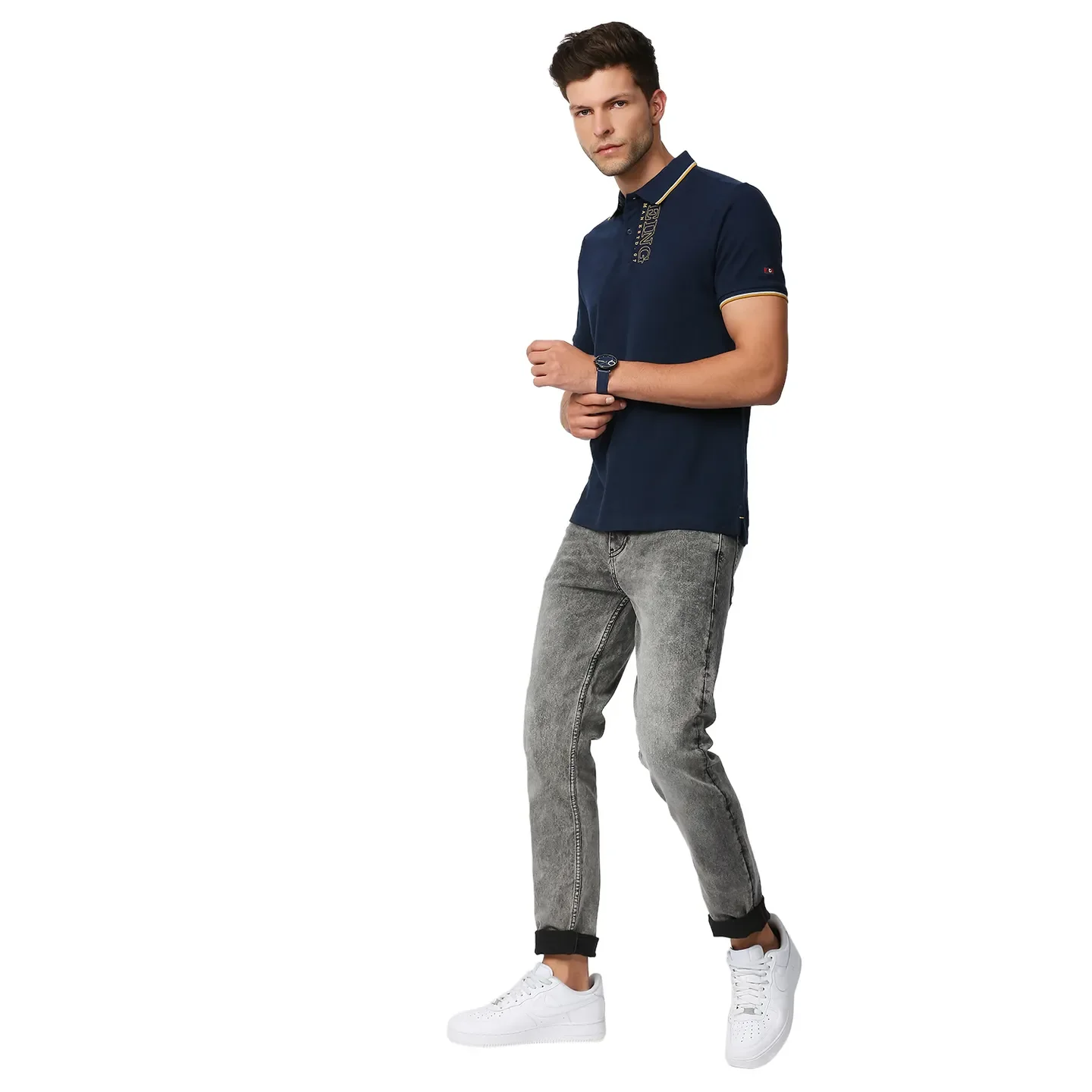 Blue Regular Fit Men's Polo T-Shirt by Being Human Clothing - Image 6