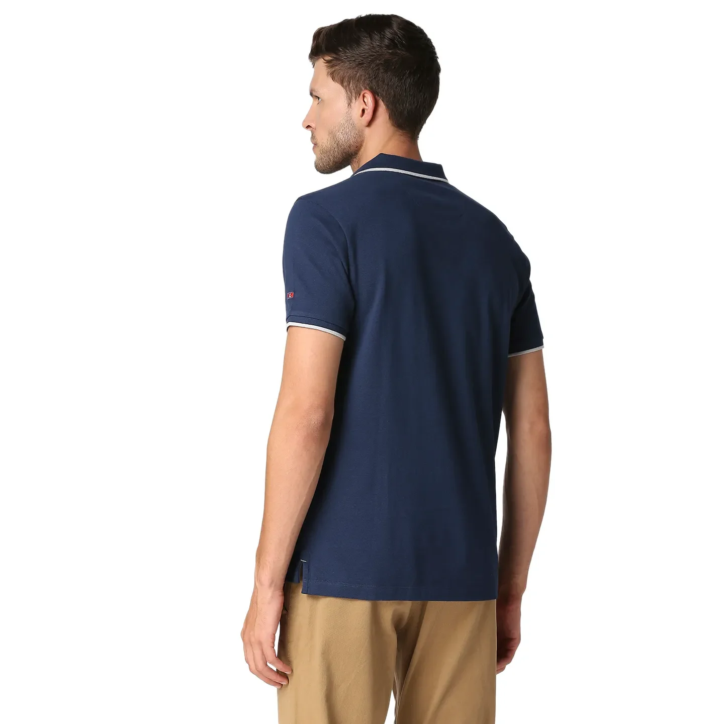 Blue Regular Fit Men's Polo T-Shirt by Being Human Clothing - Image 4