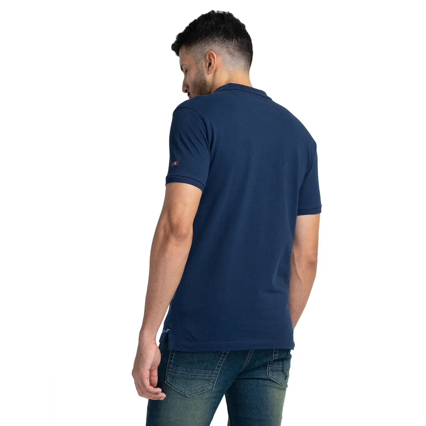 Navy Regular Fit Men's Polo T-Shirt by Being Human Clothing - Image 3