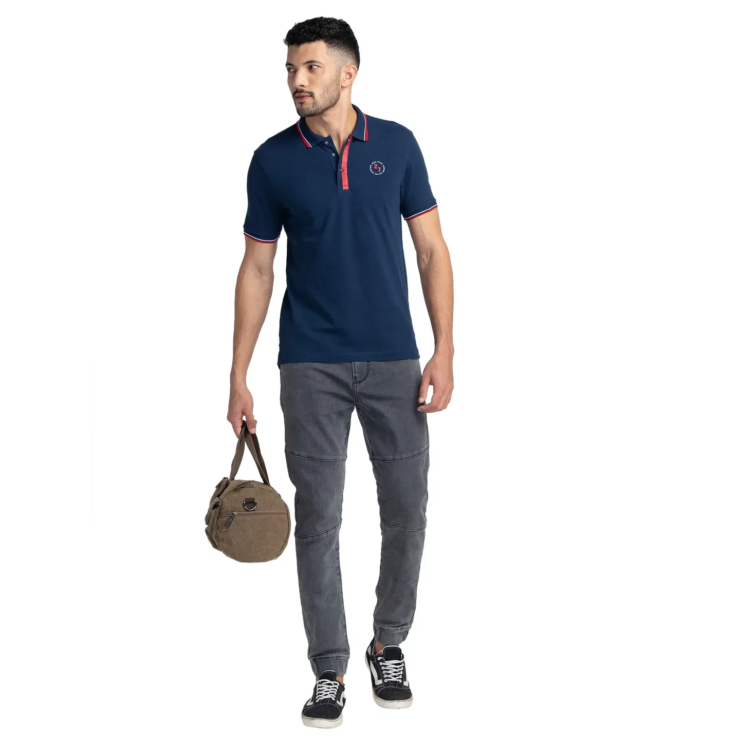 Blue Regular Fit Men's Polo T-Shirt by Being Human Clothing - Image 6
