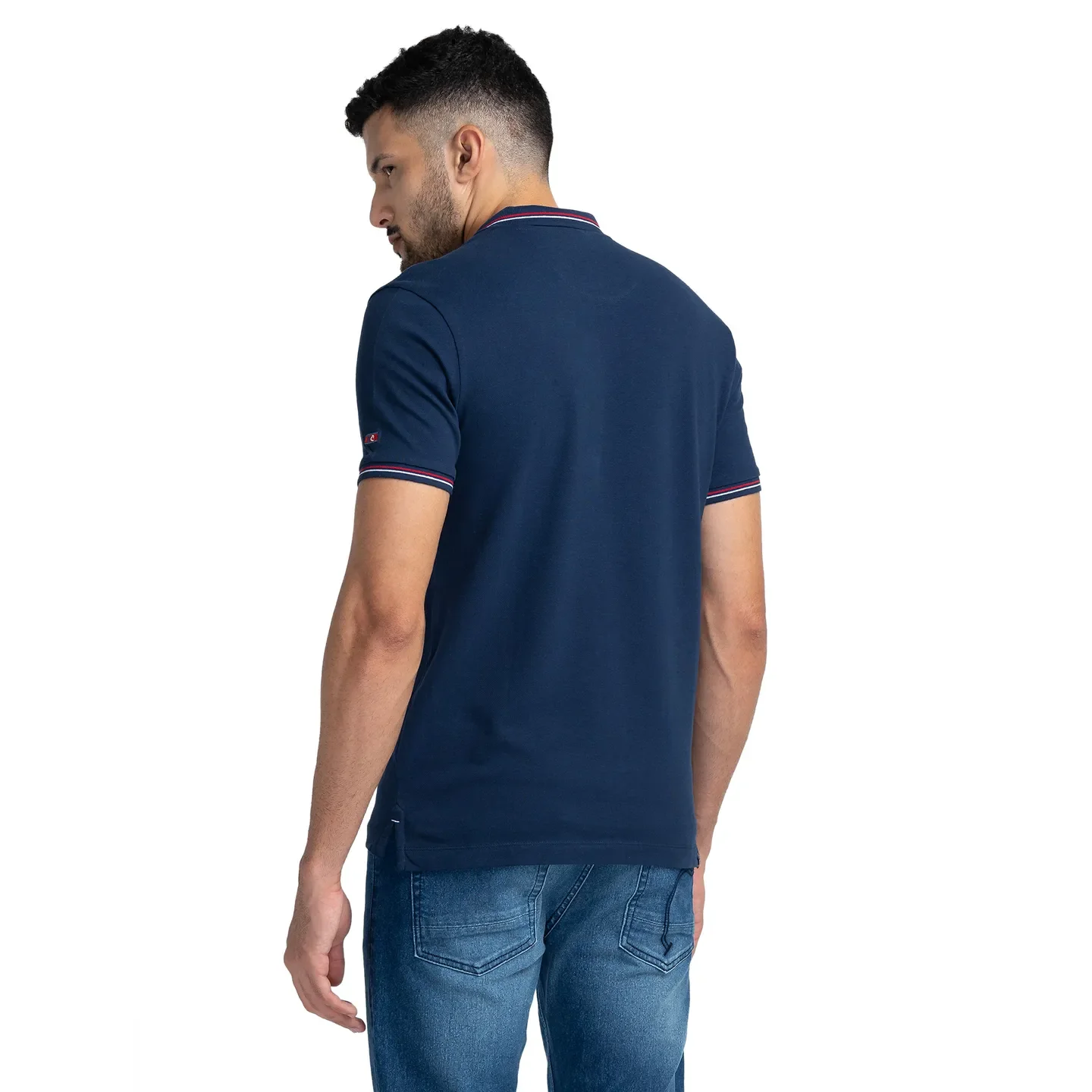 Blue Regular Fit Men's Polo T-Shirt by Being Human Clothing - Image 3