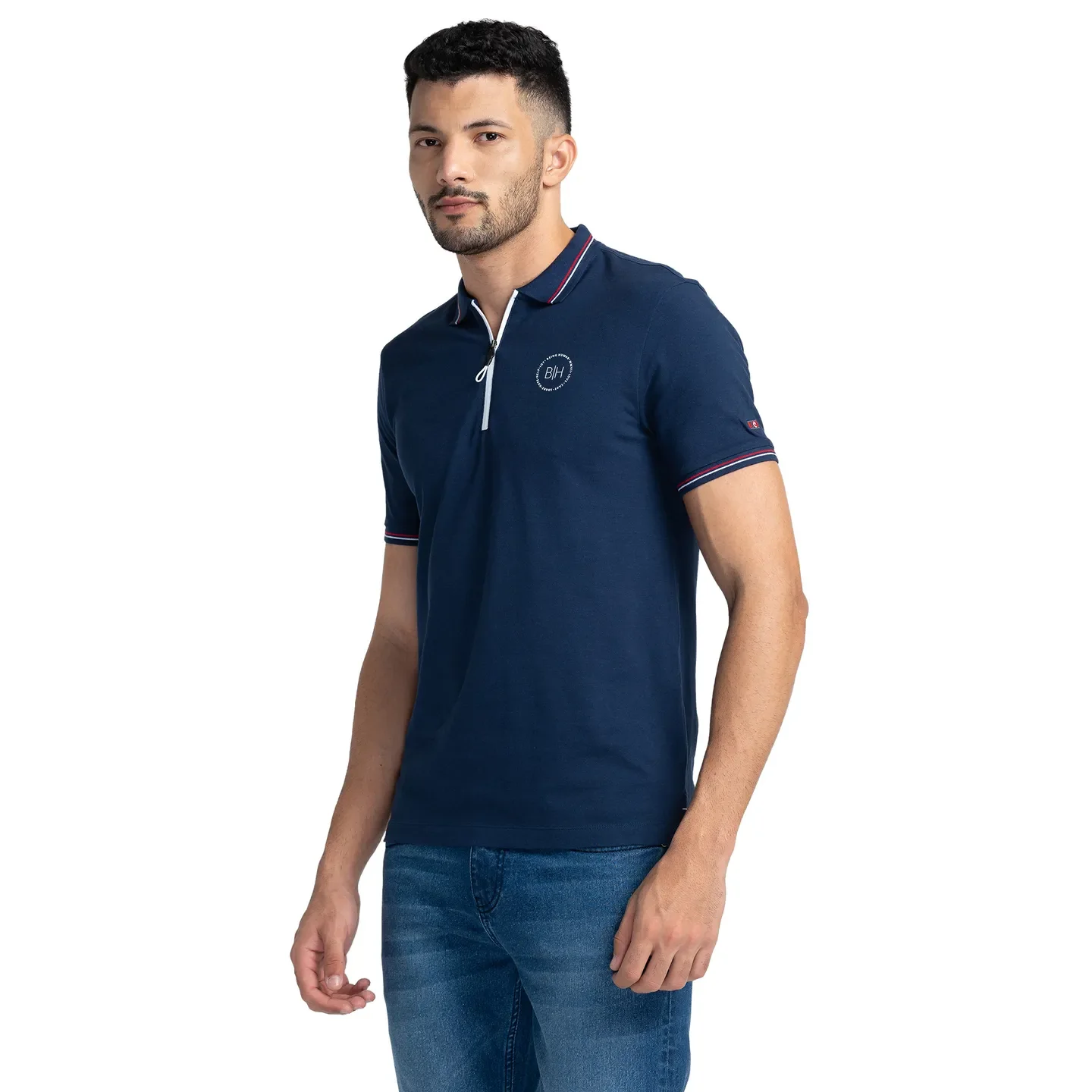 Blue Regular Fit Men's Polo T-Shirt by Being Human Clothing - Image 4