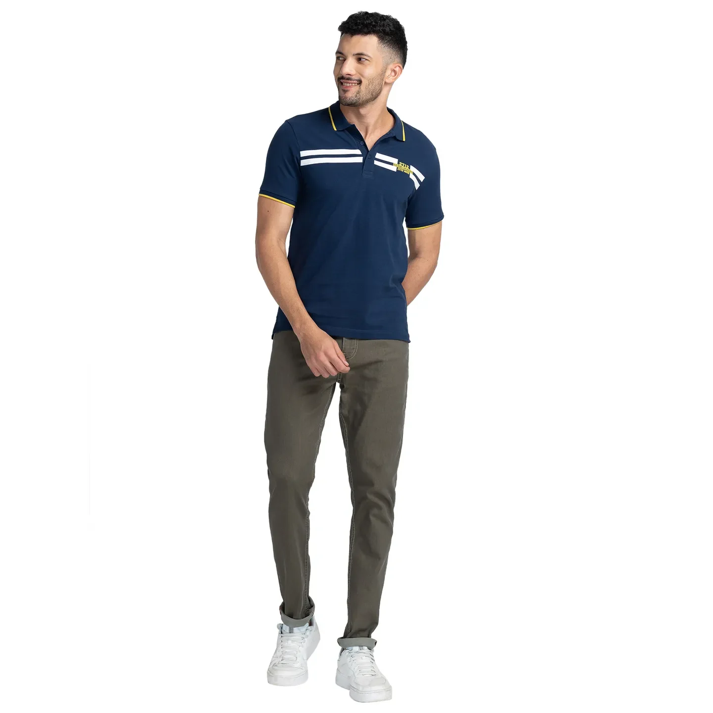 Blue Regular Fit Men's Polo T-Shirt by Being Human Clothing - Image 2
