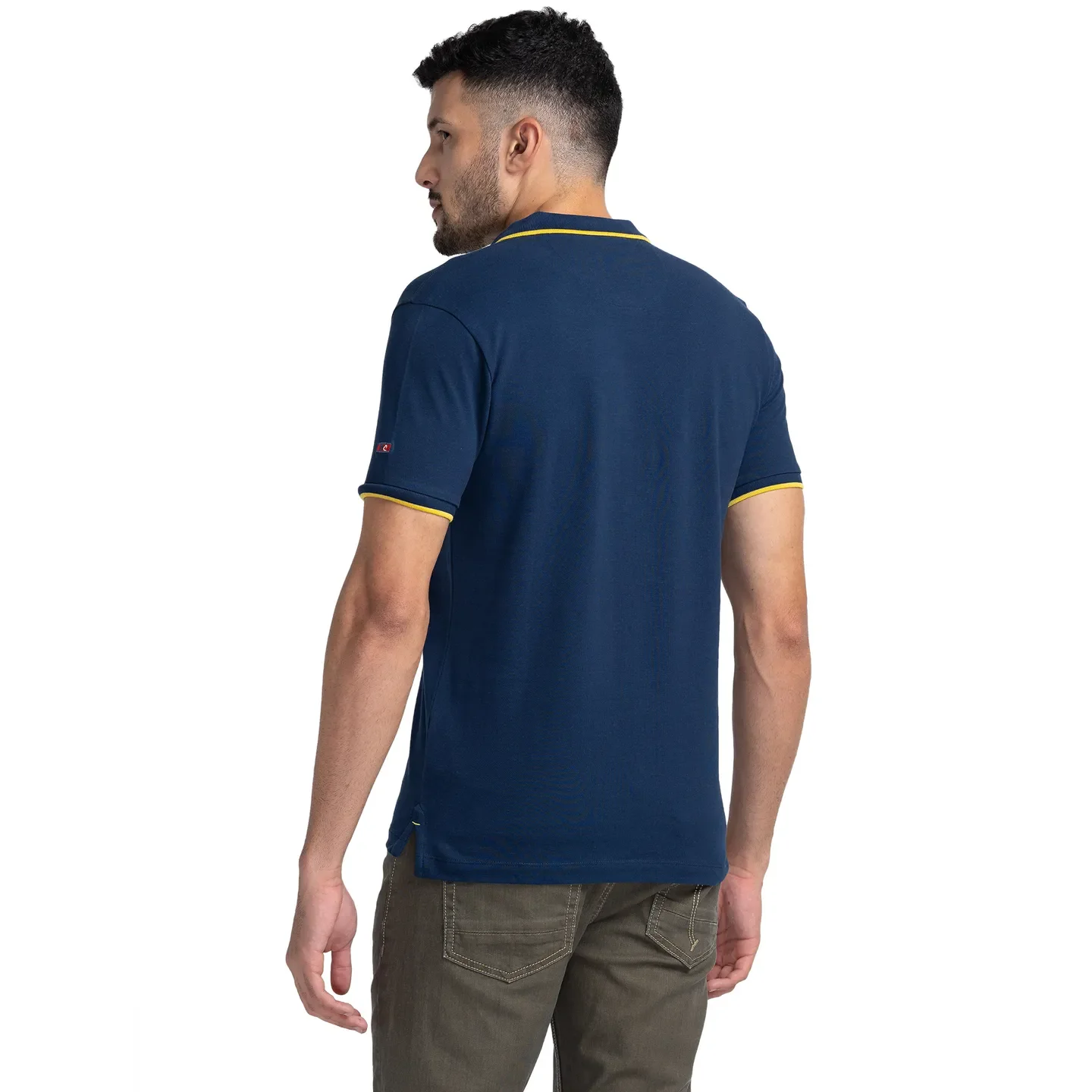 Blue Regular Fit Men's Polo T-Shirt by Being Human Clothing - Image 3