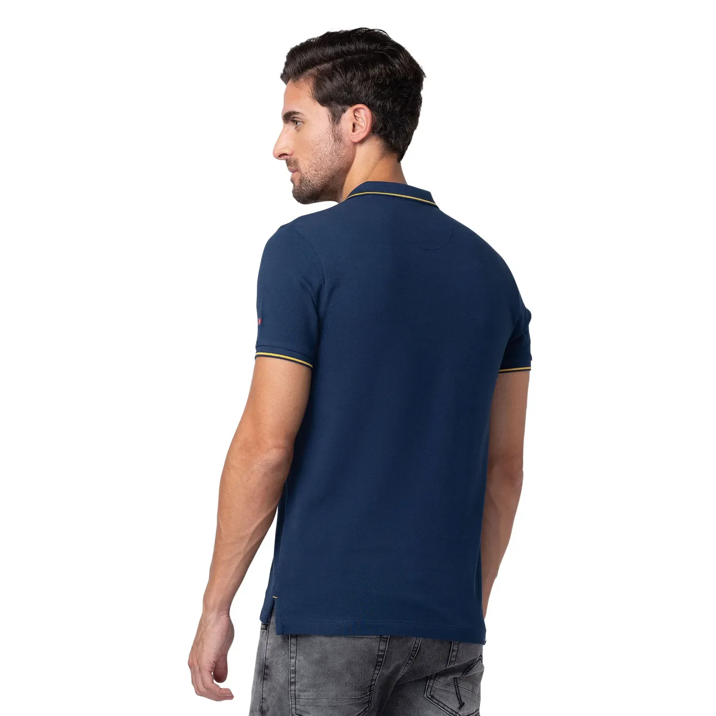 Blue Regular Fit Men's Polo T-Shirt by Being Human Clothing - Image 3