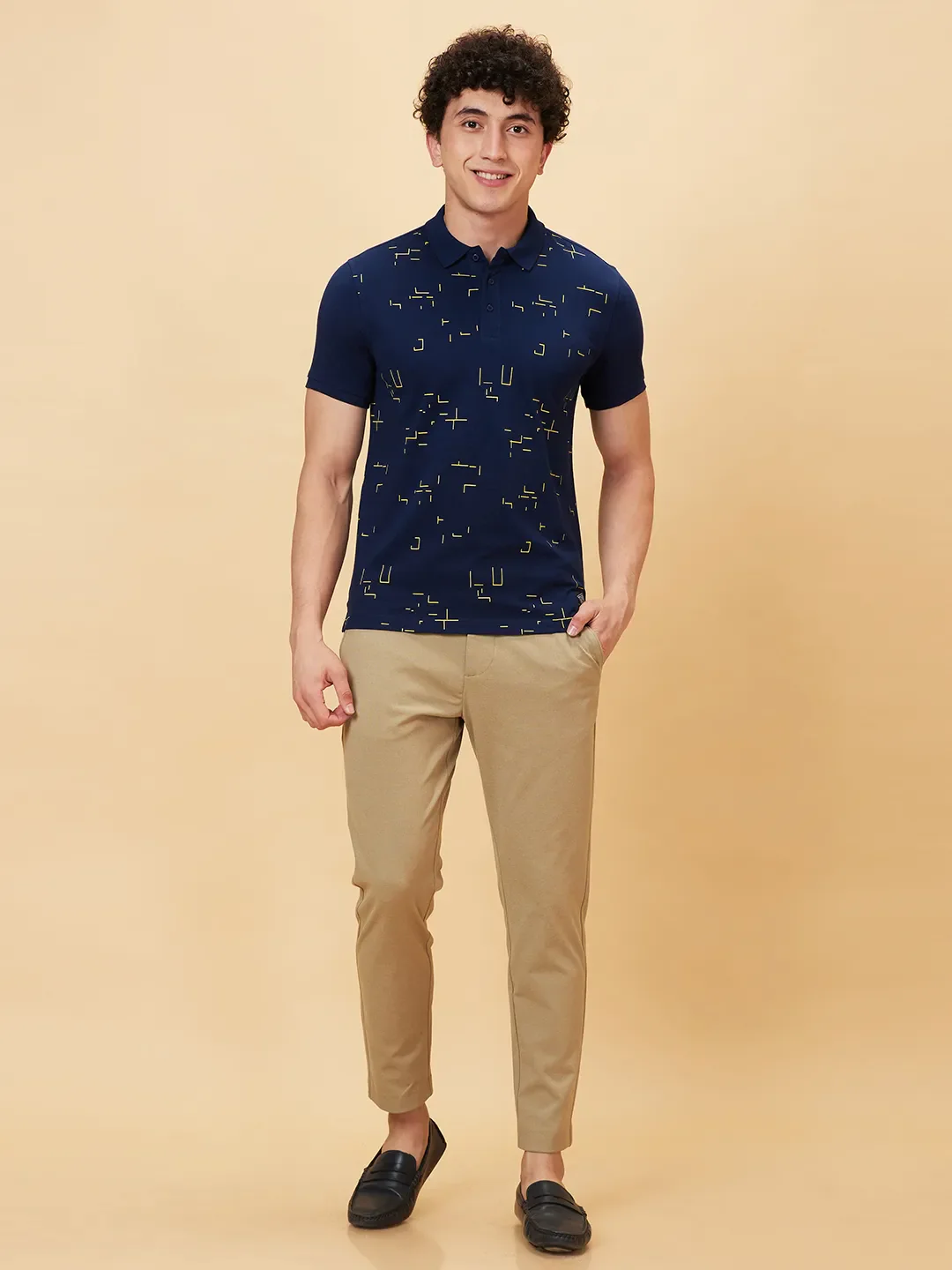 Blue Regular Fit Men's Polo T-Shirt by Being Human Clothing